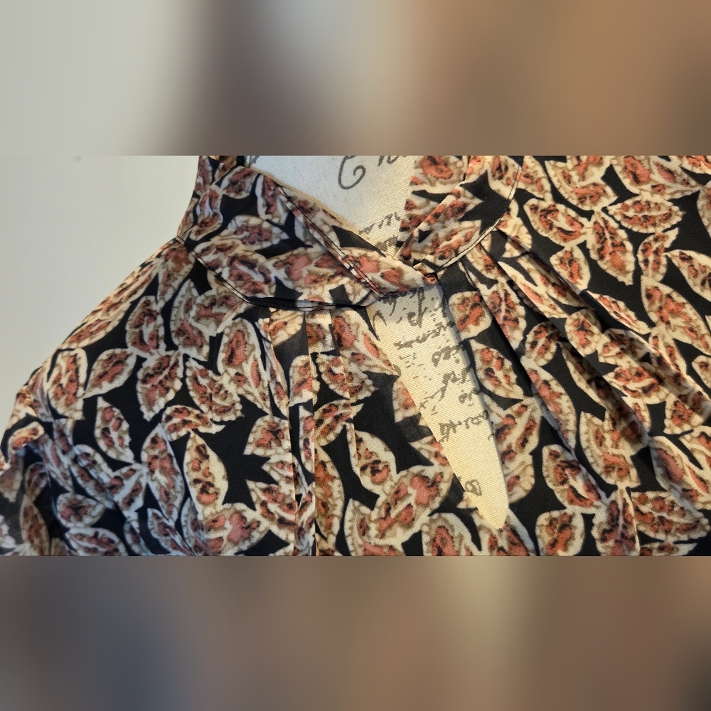 Thml Black And Brown Leaf Pattern Mini Dress, Siz… - image 8